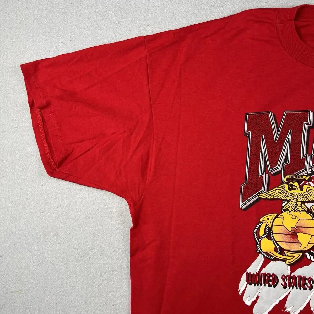 Vintage Y2K United Stated Marine Corp USMC Semper Fi Shirt Men's 2XL Red - Picture 5 of 16
